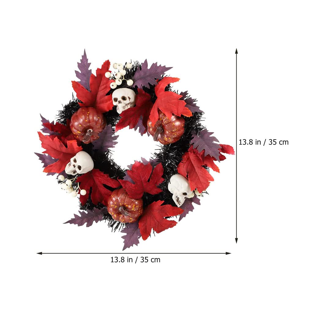 Artificial Wreath,Maple Leaf Flower Wreath Pumpkin Door Wreath,Artificial Spring and Summer Wreath, Wall Home Decor