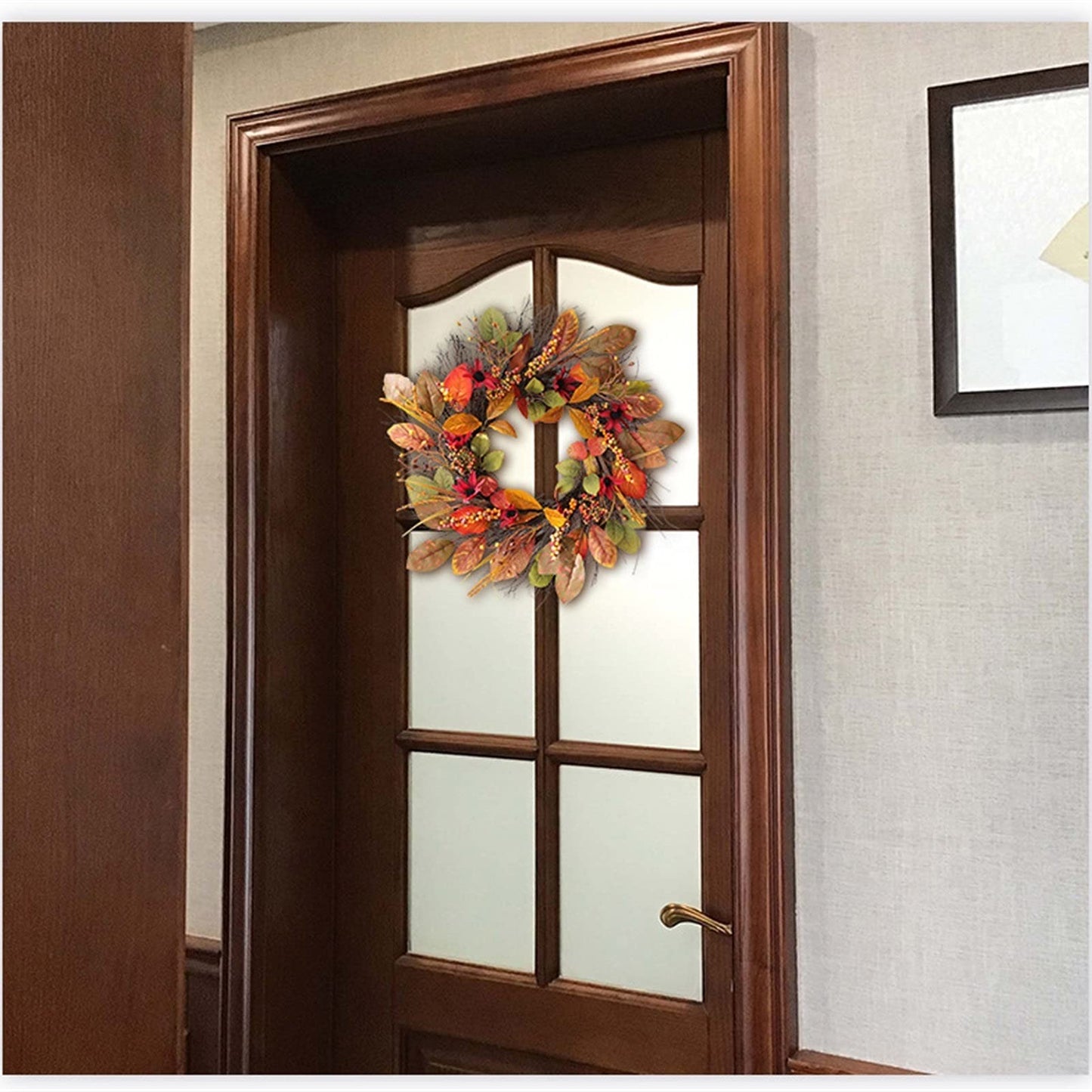 1pc Fall Berry Wreath, Sun Ring Door Hanging, Artificial Plants, Thanksgiving and Other Holiday Decorations, Indoor and Outdoor can be Used