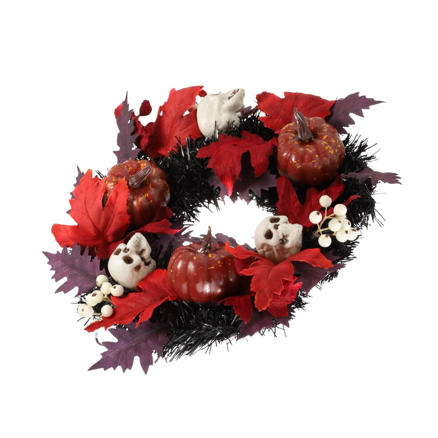 1pc Halloween Wreath Maple Leaf Wreath Decorative Outdoor Decor Halloween Garland Pendant Skull Pendant Pumpkin Wreath Pumpkin Door Wreath Rattan Door Wreath Black Rattan Circle